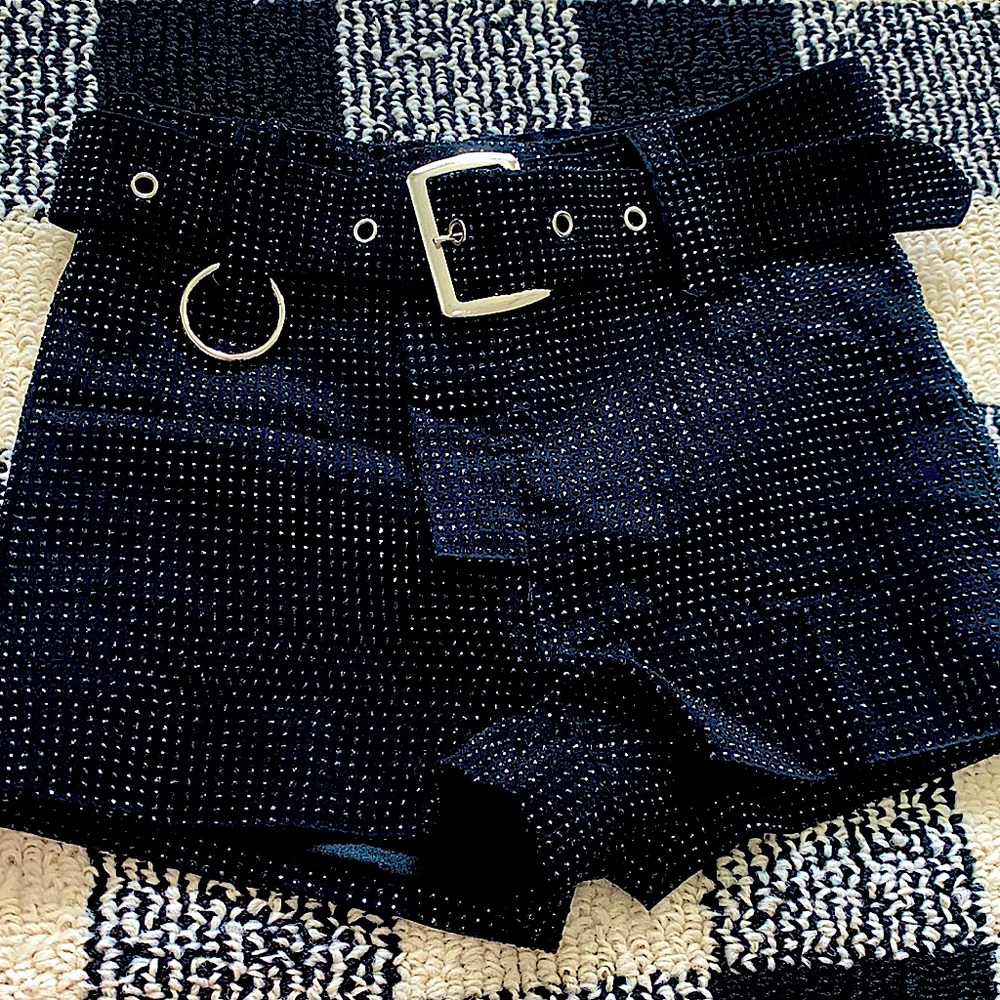Black sequins hot shorts